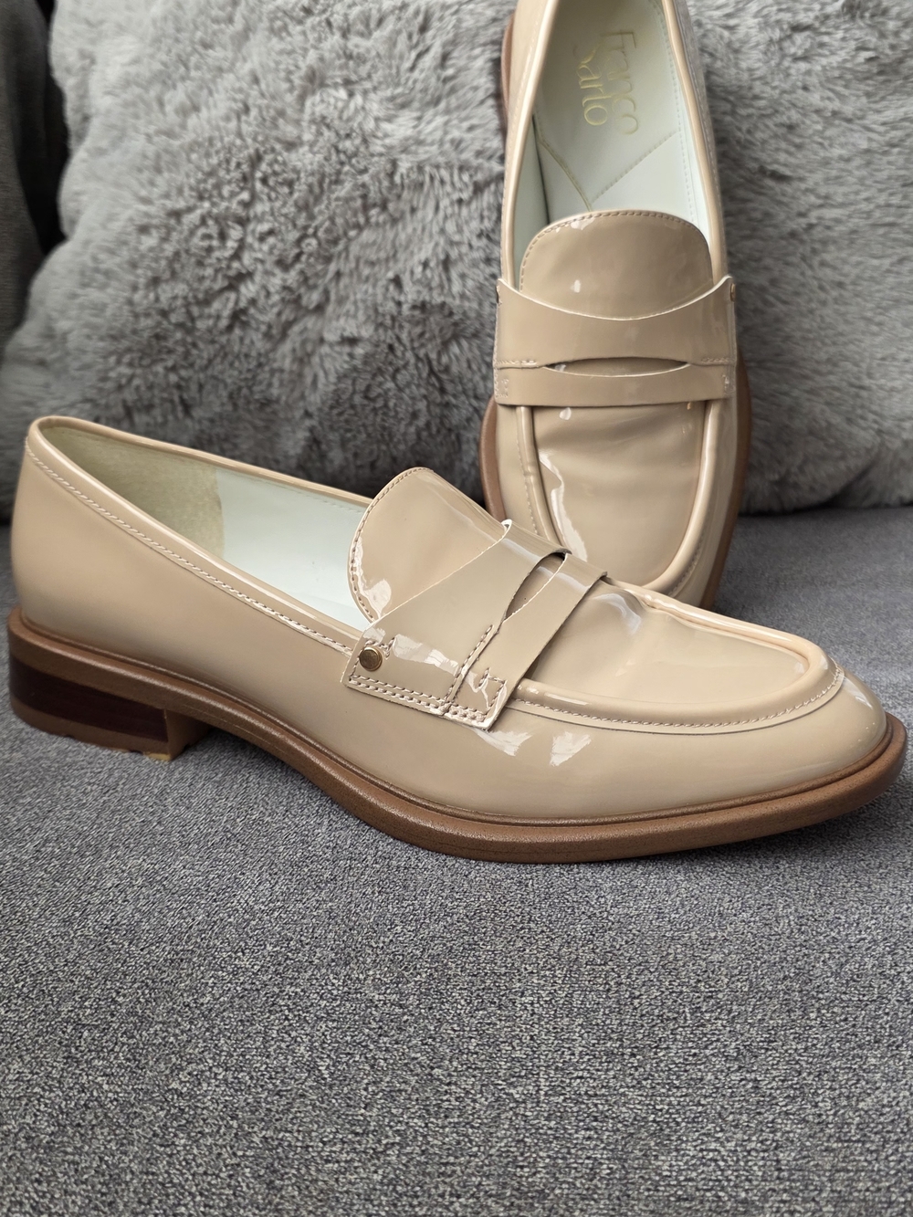 Franco Sarto Nude Patent Penny Loafers